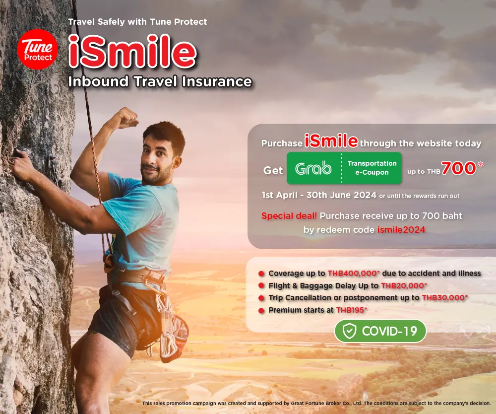 Purchase iSmile today to Grab Transportation e-Coupon up to 700 baht